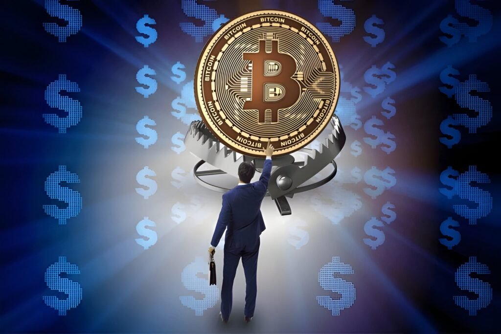 businessman-falling-into-trap-bitcoin-cryptocurrency